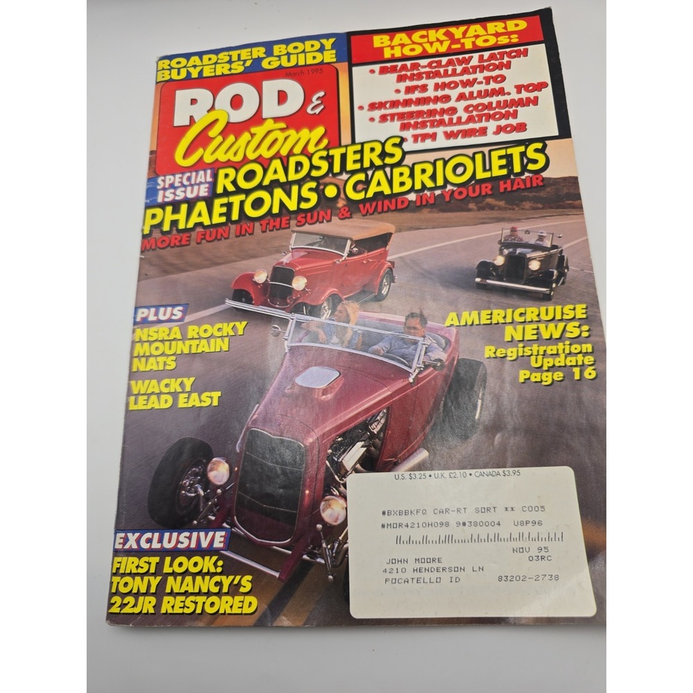 Rod and Custom 1995 March Vintage Hot Rods Custom Cars and Trucks Hop Ups